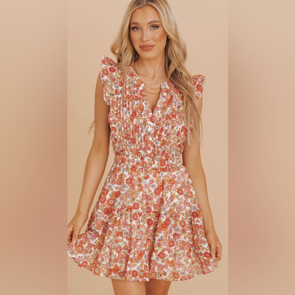 Steve Madden Kianna Ditsy Pink Floral Mini Dress